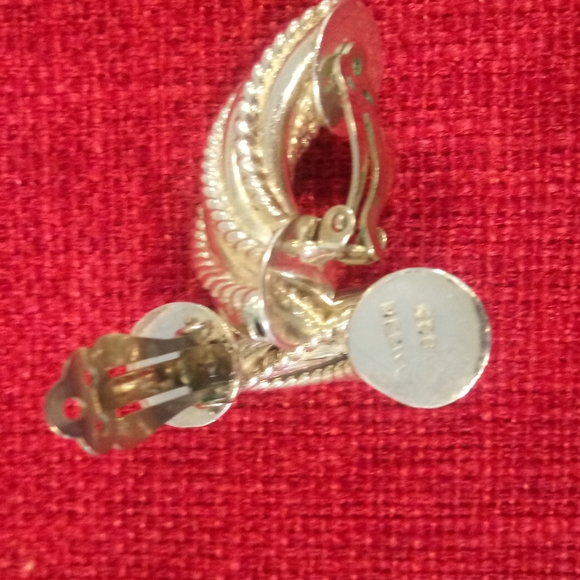 925 Sterling Silver Clip Decorative Rope Earrings - Picture 2 of 6